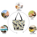 Yanfind Shopping Bag for Ladies Flower Daisy Plant Flora Daisies Muurhuizen Amersfoort Netherlands Floral HQ Camomile Reusable Multipurpose Heavy Duty Grocery Bag for Outdoors.