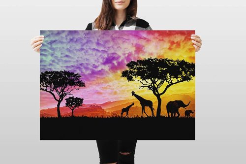 yanfind A1 | African Safari Poster Art Print 60 x 90cm 180gsm Wild Africa