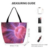 Yanfind Shopping Bag for Ladies Lamp High Voltage Light Storm Flash Organism Fractal Art Atmosphere Space Graphics Reusable Multipurpose Heavy Duty Grocery Bag for Outdoors.