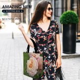 Yanfind Shopping Bag for Ladies Flower Rose Plant Micro Thorn Garden Petals Petal Leaves Leaf Buds Reusable Multipurpose Heavy Duty Grocery Bag for Outdoors.