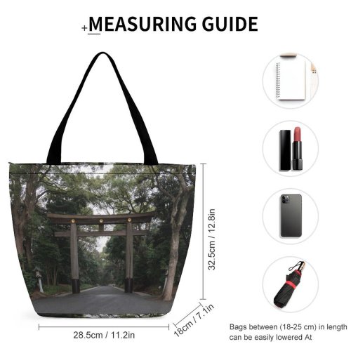Yanfind Shopping Bag for Ladies Garden Outdoors Arbour Porch Yoyogi Park - Yoyogikamizonocho Gate Reusable Multipurpose Heavy Duty Grocery Bag for Outdoors.