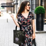 Yanfind Shopping Bag for Ladies Flower Plant Flora Rose Grey Petal Bloom Carnation Dark Closeup Quiet Reusable Multipurpose Heavy Duty Grocery Bag for Outdoors.