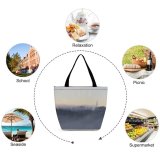 Yanfind Shopping Bag for Ladies Grey Fog Outdoors Montescudaio Province Pisa Italy Mist Cloudy Hills Landscape Public Reusable Multipurpose Heavy Duty Grocery Bag for Outdoors.