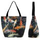 Yanfind Shopping Bag for Ladies Koi Kois Fish Fishy Pond Swim Colourful School Marine Biology Feeder Organism Reusable Multipurpose Heavy Duty Grocery Bag for Outdoors.