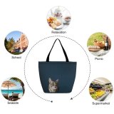Yanfind Shopping Bag for Ladies Young Pet Funny Kitten Portrait Curiosity Cute Little Sit Cat Whisker Reusable Multipurpose Heavy Duty Grocery Bag for Outdoors.