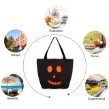 Yanfind Shopping Bag for Ladies Halloween Pumpkin Octobre Autumn Squash Carvin Pumkin Vegetables Fall Latern Fear Scary Reusable Multipurpose Heavy Duty Grocery Bag for Outdoors.