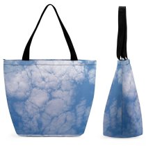 Yanfind Shopping Bag for Ladies Sky Cloud Daytime Atmosphere Azure Cumulus Meteorological Reusable Multipurpose Heavy Duty Grocery Bag for Outdoors.