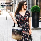 Yanfind Shopping Bag for Ladies Grass Field Fields Grassfield Sunlight Light Backlighting Sky Atmospheric Morning Family Spring Reusable Multipurpose Heavy Duty Grocery Bag for Outdoors.