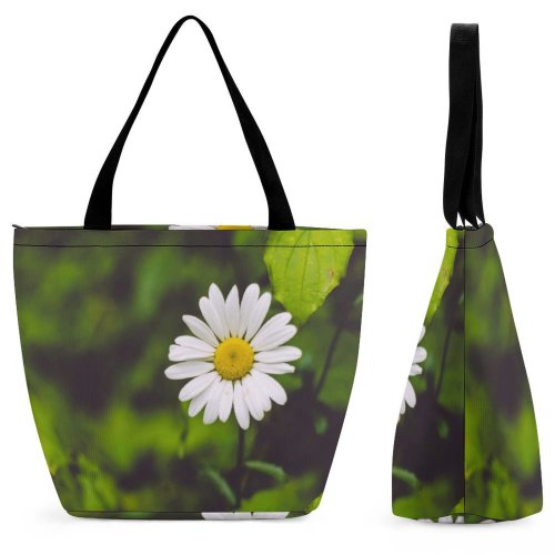 Yanfind Shopping Bag for Ladies Flower Daisy Flora Plant Sheffield Daisies England United Asteraceae Shasta Reusable Multipurpose Heavy Duty Grocery Bag for Outdoors.