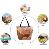 Yanfind Shopping Bag for Ladies Adventure Desert Sand Utah Arizona Dry Rock Geology Arid Reusable Multipurpose Heavy Duty Grocery Bag for Outdoors.