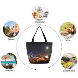 Yanfind Shopping Bag for Ladies Perth City Night Lights Streets Metropolitan Area Sky Cityscape Metropolis Reusable Multipurpose Heavy Duty Grocery Bag for Outdoors.