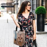 Yanfind Shopping Bag for Ladies Young Pet Funny Kitten Portrait Curiosity Cute Little Sit Cat Pretty Reusable Multipurpose Heavy Duty Grocery Bag for Outdoors.