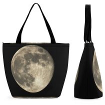 Yanfind Shopping Bag for Ladies Lunar Natural Sky Night Atmospheric Celestial Event Astronomical Atmosphere Moonlight Light Reusable Multipurpose Heavy Duty Grocery Bag for Outdoors.