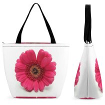 Yanfind Shopping Bag for Ladies Flower Romance Love Barberton Daisy Gerbera Petal Plant Flowering Artificial Zinnia Family Reusable Multipurpose Heavy Duty Grocery Bag for Outdoors.