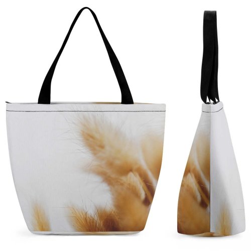 Yanfind Shopping Bag for Ladies Grass Plant Vegetation Lawn Reed Jar Potted Pottery Vase Vegetable Wheat Reusable Multipurpose Heavy Duty Grocery Bag for Outdoors.