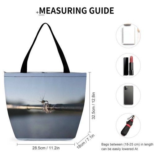 Yanfind Shopping Bag for Ladies Fly Fishing Froz Insect Macro Sky Pest Invertebrate Organism Wildlife Reusable Multipurpose Heavy Duty Grocery Bag for Outdoors.