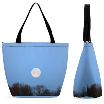 Yanfind Shopping Bag for Ladies Lunar Planet Satellite Sky Daytime Atmospheric Celestial Event Astronomical Atmosphere Reusable Multipurpose Heavy Duty Grocery Bag for Outdoors.