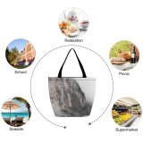 Yanfind Shopping Bag for Ladies Grey Outdoors Cliff Fog Mist Trentino-Alto Adige Italia Sunrise Sad Mood Cloudy Reusable Multipurpose Heavy Duty Grocery Bag for Outdoors.