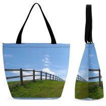 Yanfind Shopping Bag for Ladies Hill Galway Cliffs Moher Ireland Sky Grassland Slope Coastline Fence Old Reusable Multipurpose Heavy Duty Grocery Bag for Outdoors.