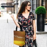 Yanfind Shopping Bag for Ladies Highway Lights Traffic City Sky Light Amber Atmosphere Horizon Calm Evening Reusable Multipurpose Heavy Duty Grocery Bag for Outdoors.