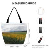 Yanfind Shopping Bag for Ladies Sunflowers Field Alps Top Rainy Swiss Flower Sky Plant Natural Reusable Multipurpose Heavy Duty Grocery Bag for Outdoors.