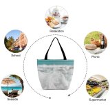 Yanfind Shopping Bag for Ladies Foam Birds Bubbles Sea Ocean Islascanarias Creative Commons Reusable Multipurpose Heavy Duty Grocery Bag for Outdoors.