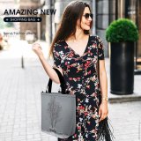 Yanfind Shopping Bag for Ladies Grey Outdoors Thunder Bay Snow Winter Canadá Birds Storm Plant Tree Reusable Multipurpose Heavy Duty Grocery Bag for Outdoors.