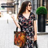 Yanfind Shopping Bag for Ladies Koi Fish Japanese Garden Pond Platform Swim Carp Feeding Feed Cuisine Reusable Multipurpose Heavy Duty Grocery Bag for Outdoors.