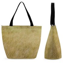 Yanfind Shopping Bag for Ladies Grass Plant Agropyron Lawn Wildlife Vegetation Reusable Multipurpose Heavy Duty Grocery Bag for Outdoors.