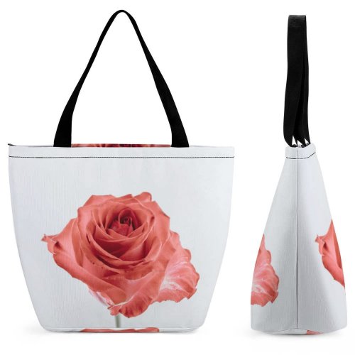 Yanfind Shopping Bag for Ladies Flower Plant Rose Flora Carnation Reusable Multipurpose Heavy Duty Grocery Bag for Outdoors.