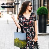 Yanfind Shopping Bag for Ladies Grassland Countryside Farm Meadow Rural Kessin Field Outdoors Natur Eos L Reusable Multipurpose Heavy Duty Grocery Bag for Outdoors.