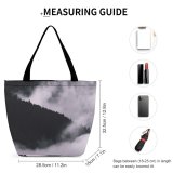 Yanfind Shopping Bag for Ladies Fog Outdoors Plant Tree Mist Abies Fir Winter Stock Reusable Multipurpose Heavy Duty Grocery Bag for Outdoors.