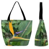 Yanfind Shopping Bag for Ladies Flower Plant Birds Pollen Beautiful Colourful Wildlife Insect Butterfly Reusable Multipurpose Heavy Duty Grocery Bag for Outdoors.