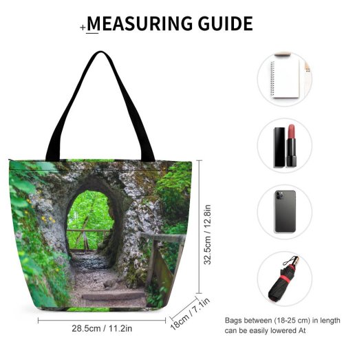 Yanfind Shopping Bag for Ladies Garden Arbour Outdoors Path Inzigkofen Sigmaringen Deutschland Plant Slate Tunnel Breaktrough Corridor Reusable Multipurpose Heavy Duty Grocery Bag for Outdoors.