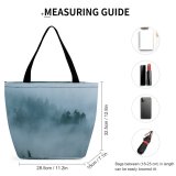 Yanfind Shopping Bag for Ladies Fog Outdoors Mist California Usa Fir Abies Tree Plant Grey Foggy Eerie Reusable Multipurpose Heavy Duty Grocery Bag for Outdoors.