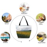 Yanfind Shopping Bag for Ladies Sunflowers Field Alps Top Rainy Swiss Flower Sky Plant Natural Reusable Multipurpose Heavy Duty Grocery Bag for Outdoors.