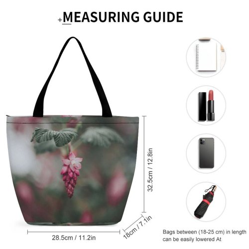 Yanfind Shopping Bag for Ladies Flower Seattle United States Bud Leaves Leaf Bloom Flora Grain Plant Produce Reusable Multipurpose Heavy Duty Grocery Bag for Outdoors.