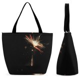 Yanfind Shopping Bag for Ladies Silvester Dresden Fireworks Lights Colours Winter Diwali Night Midnight Light Event Festival Reusable Multipurpose Heavy Duty Grocery Bag for Outdoors.