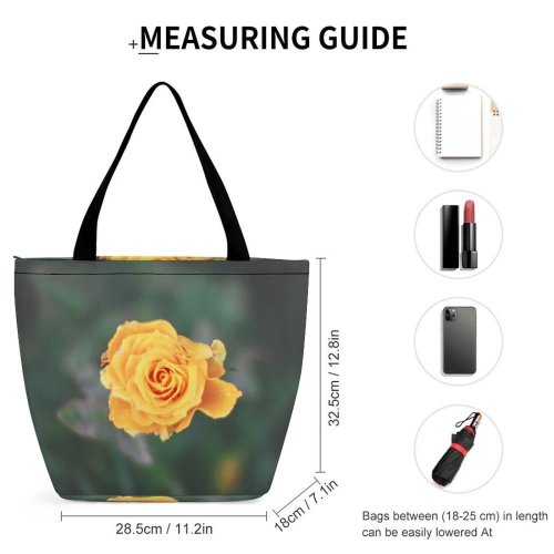 Yanfind Shopping Bag for Ladies Flower Plant Rose Asilah Morocco Bloom Colorfull Blooming Cute Beauty HQ Reusable Multipurpose Heavy Duty Grocery Bag for Outdoors.