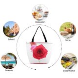 Yanfind Shopping Bag for Ladies Flower Rose Plant Macedonia Petal Redrose Redroses Creative Commons Reusable Multipurpose Heavy Duty Grocery Bag for Outdoors.