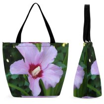 Yanfind Shopping Bag for Ladies Flower Spring Season Plant Violet Flowering Petal Hibiscus Chinese Botany Swamp Rose Reusable Multipurpose Heavy Duty Grocery Bag for Outdoors.