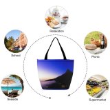 Yanfind Shopping Bag for Ladies Fog Hill Cape Town Africa Table Lights Night Lions Houses Top Reusable Multipurpose Heavy Duty Grocery Bag for Outdoors.