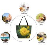 Yanfind Shopping Bag for Ladies Flower Dahlia Plant Petal Vegetation Reusable Multipurpose Heavy Duty Grocery Bag for Outdoors.