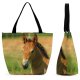 Yanfind Shopping Bag for Ladies Horse Rural Pasture Vertebrate Przewalski's Colt Foal Wildlife Mane Snout Mare Reusable Multipurpose Heavy Duty Grocery Bag for Outdoors.