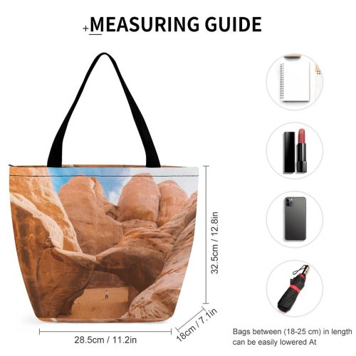 Yanfind Shopping Bag for Ladies Adventure Desert Sand Utah Arizona Dry Rock Geology Arid Reusable Multipurpose Heavy Duty Grocery Bag for Outdoors.