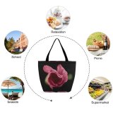 Yanfind Shopping Bag for Ladies Flower Plant Rose Petal Geranium Dew Spring Tulip Reusable Multipurpose Heavy Duty Grocery Bag for Outdoors.