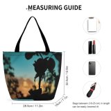Yanfind Shopping Bag for Ladies Flower Rose Plant Milano Birds Sky Summer Spring Calm Goodmorning Dawn Reusable Multipurpose Heavy Duty Grocery Bag for Outdoors.