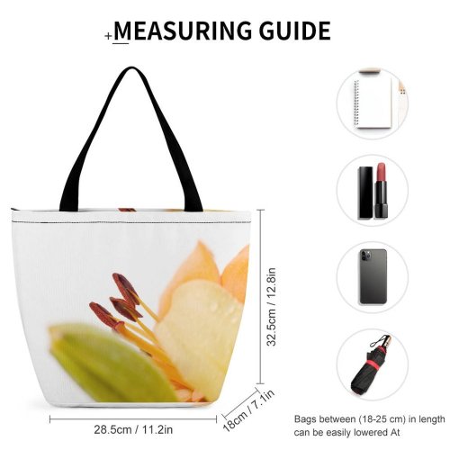 Yanfind Shopping Bag for Ladies Flower Petal Plant Macro Flowering Pollen Daylily Reusable Multipurpose Heavy Duty Grocery Bag for Outdoors.