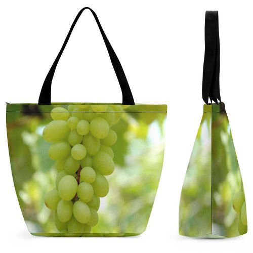 Yanfind Shopping Bag for Ladies Grape Wine Eat Summer Fruits Fruit Veggies Vegetables Tropical Drinks Grow Plant Reusable Multipurpose Heavy Duty Grocery Bag for Outdoors.