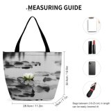 Yanfind Shopping Bag for Ladies Lily Waterlily Pond Flower Fragrant Aquatic Plant Reusable Multipurpose Heavy Duty Grocery Bag for Outdoors.